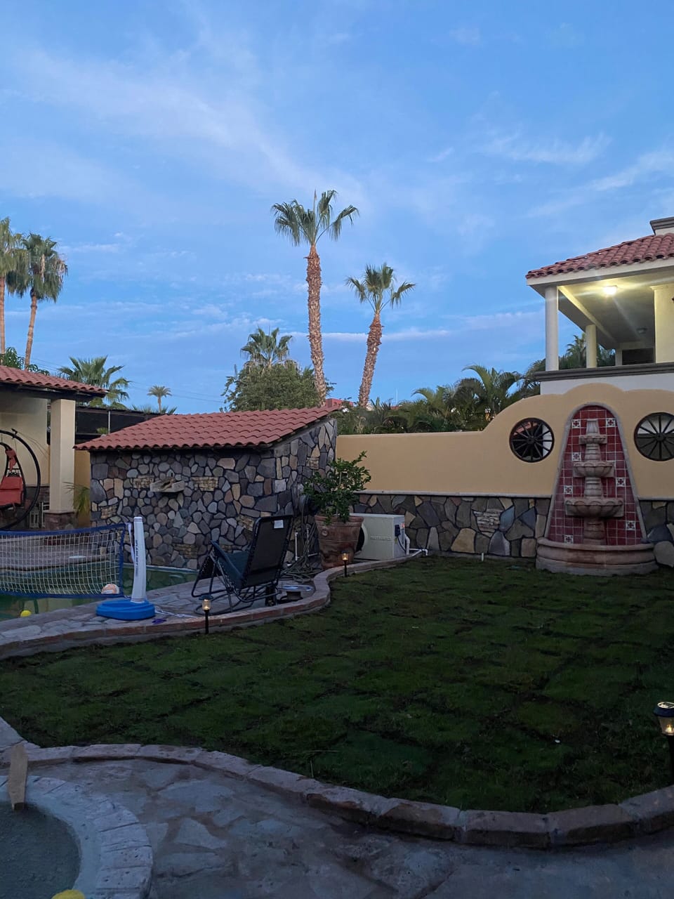 Grass area next to pool 