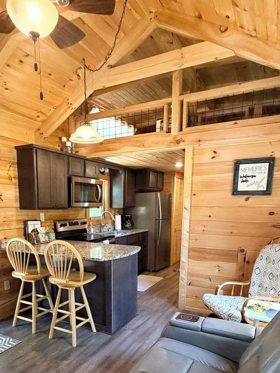 Kitchen is fully equipped with S.S. appliances and granite countertops
