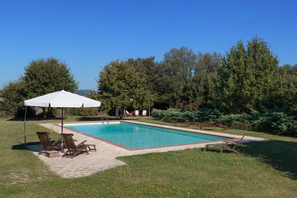 The pool is fenced