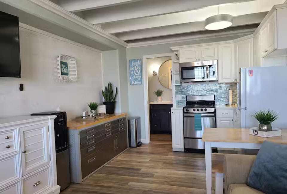 Fully equipped kitchen with modern appliances