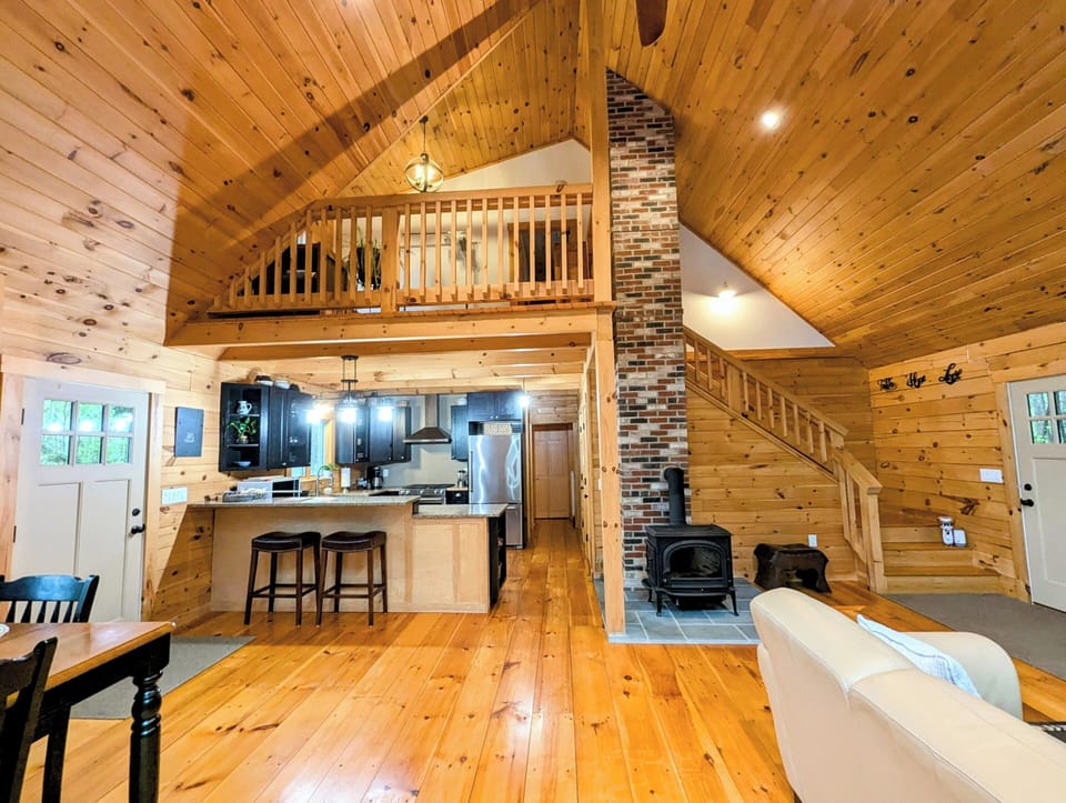 Open Living Room, Dining Room, Chef's Kitchen and Loft area above