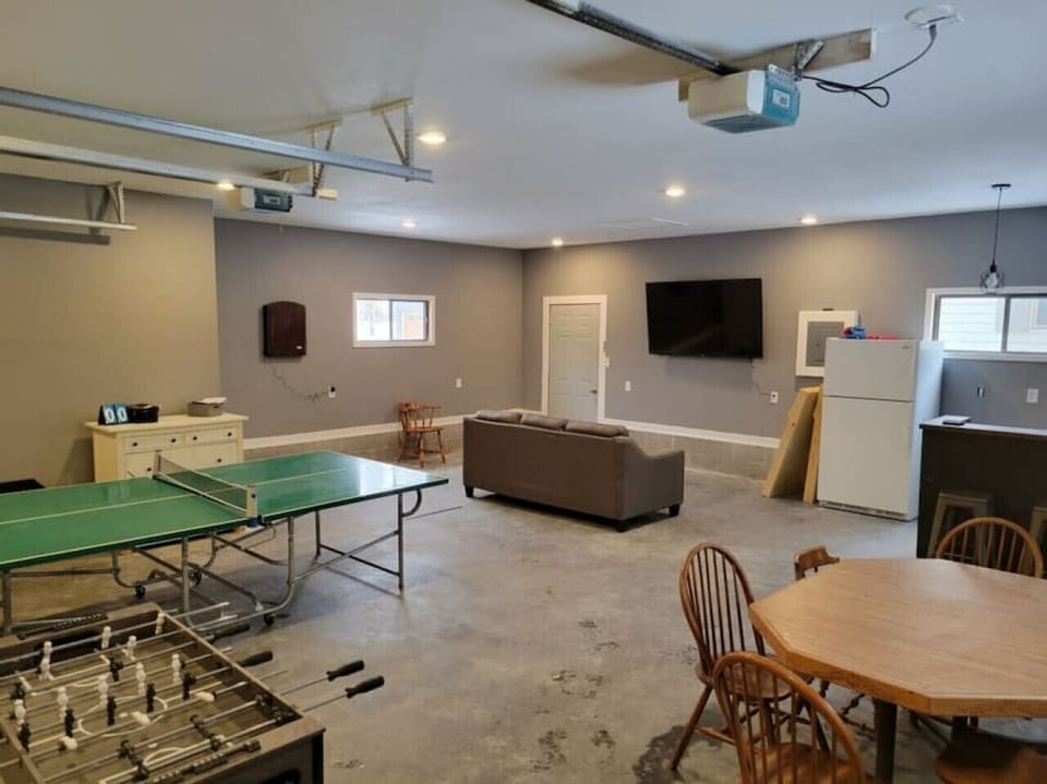 Game room in garage