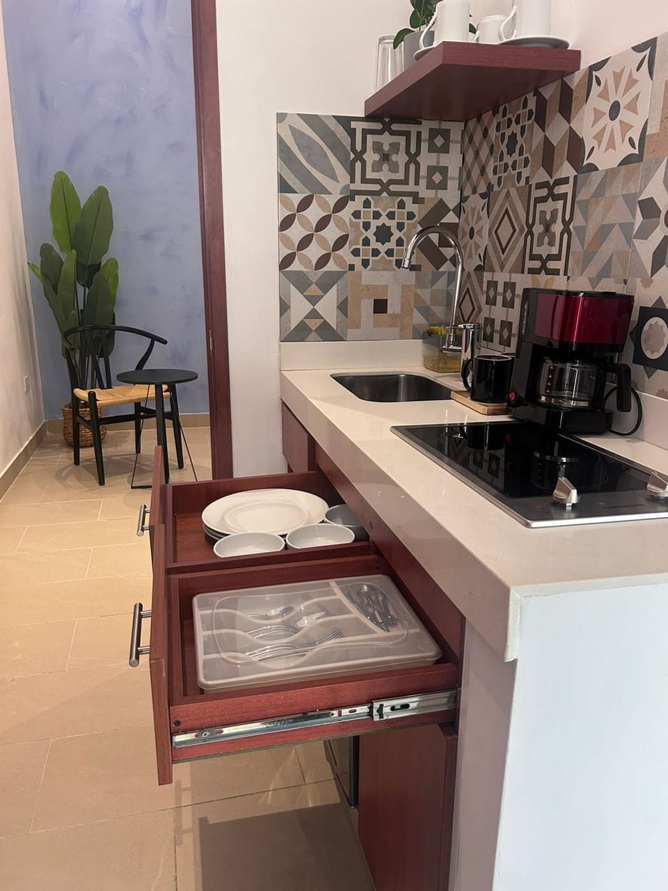 Executive Apartment | Private kitchen | Mini-fridge, coffee/tea maker, electric kettle