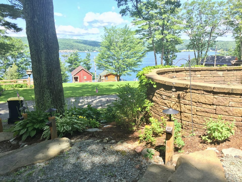 View of Lake Bomoseen from the patio. 