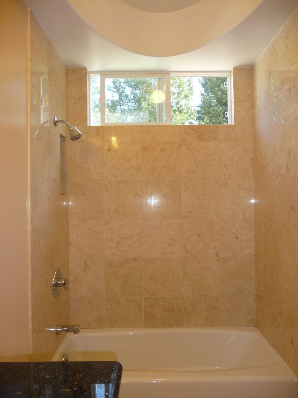 Soak n relax in a bath tub surrounded by beautiful natural marble to unwind.