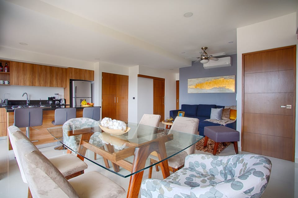 Dining and living areas