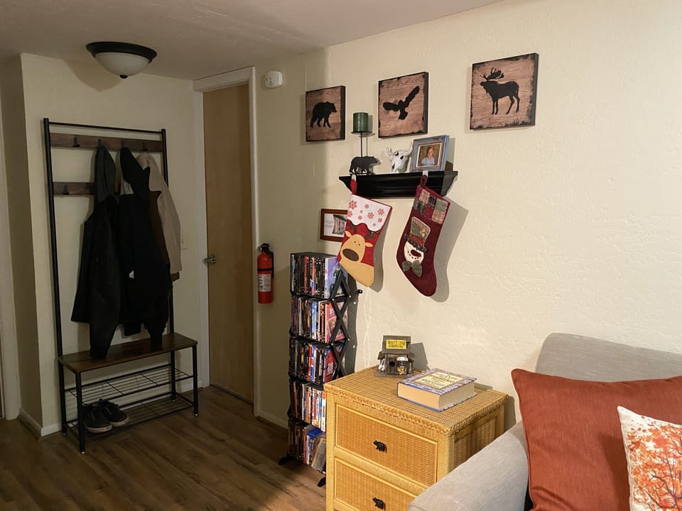 Lower level living room/hall to lower level bedroom 