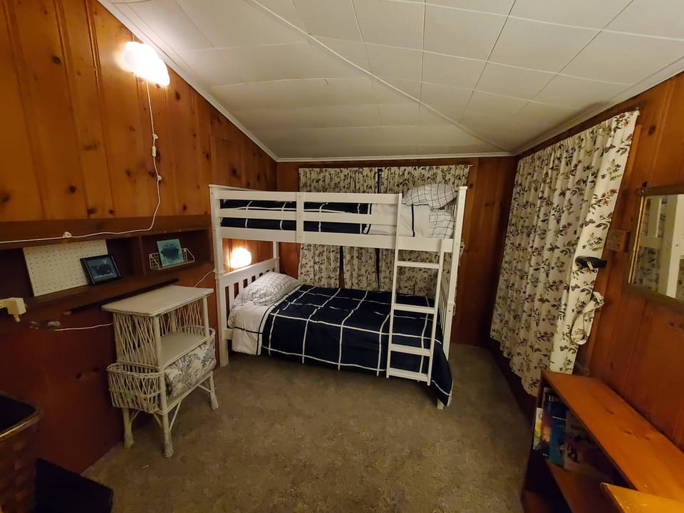 Second bedroom has a bunkbed and space to play