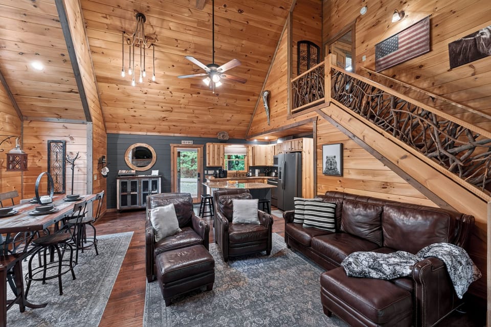 Warm wood walls and premium leather seating!