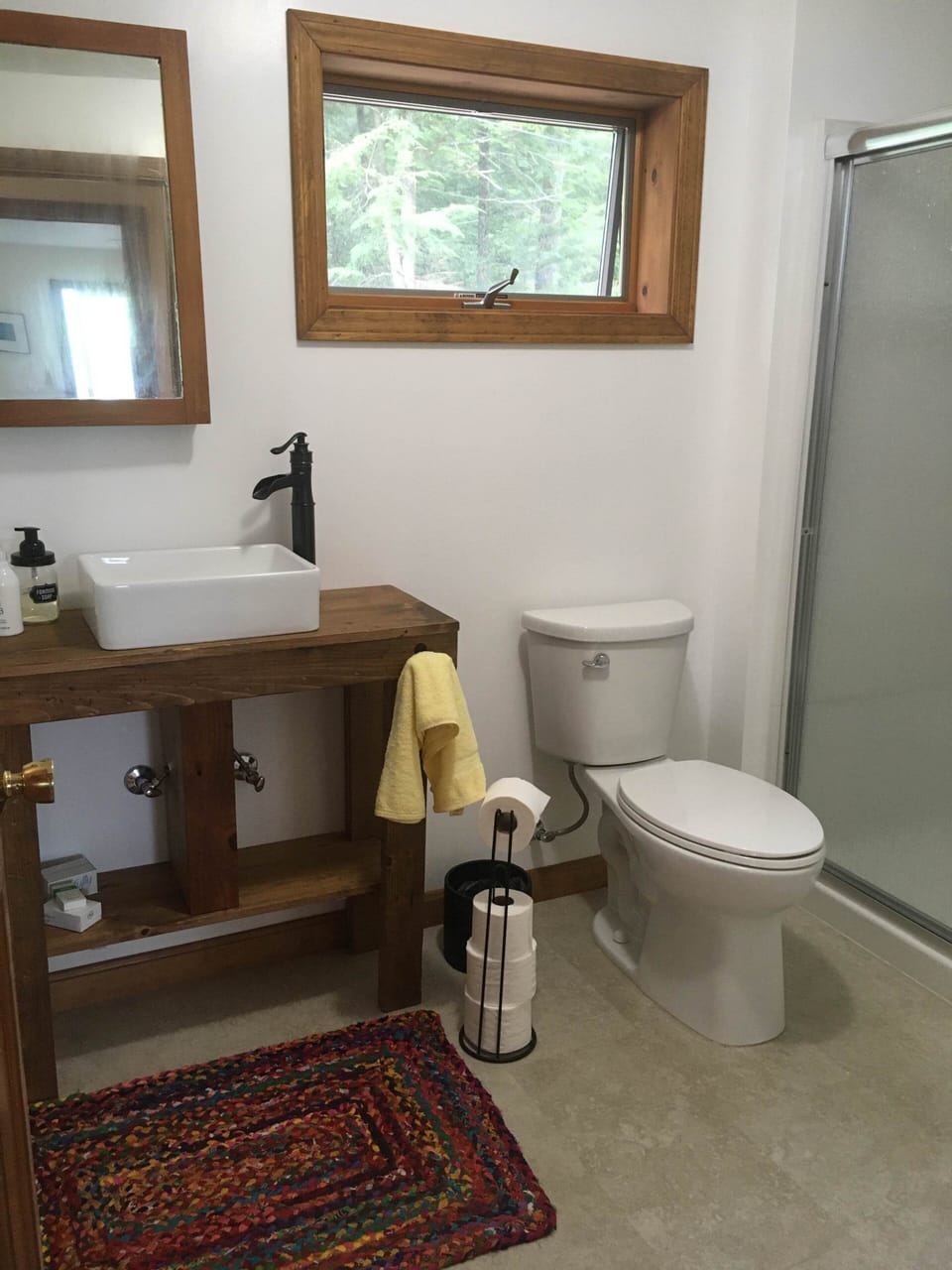upstairs bathroom with oversized shower 