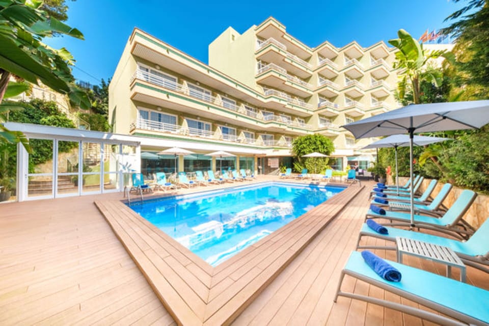 Outdoor pool, sun loungers