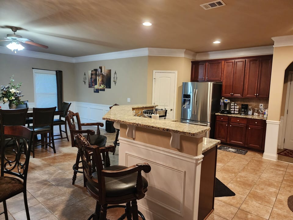 Another angle of the spacious kitchen