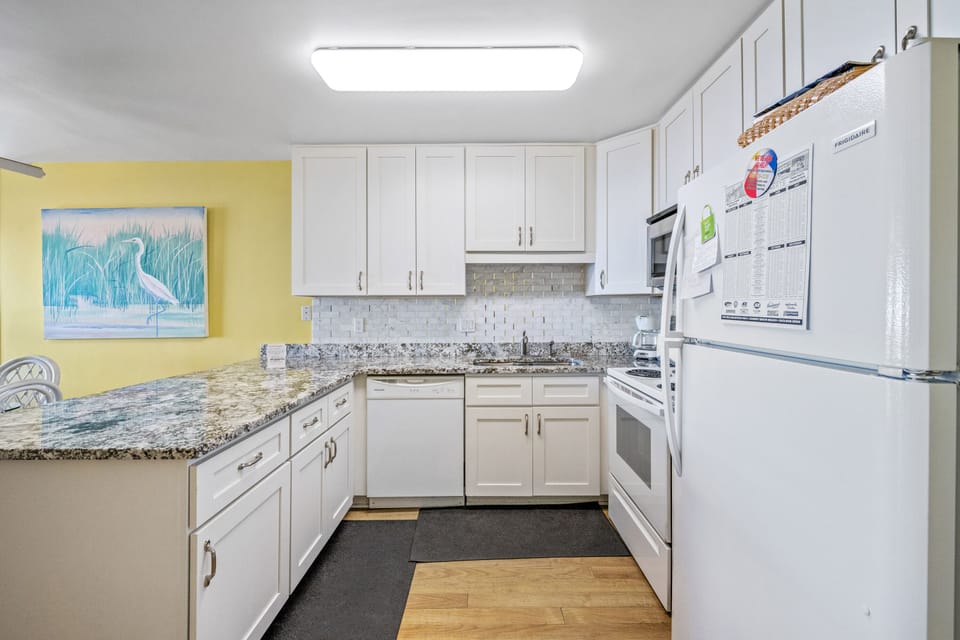 A fully stocked kitchen makes meal preparation a breeze.