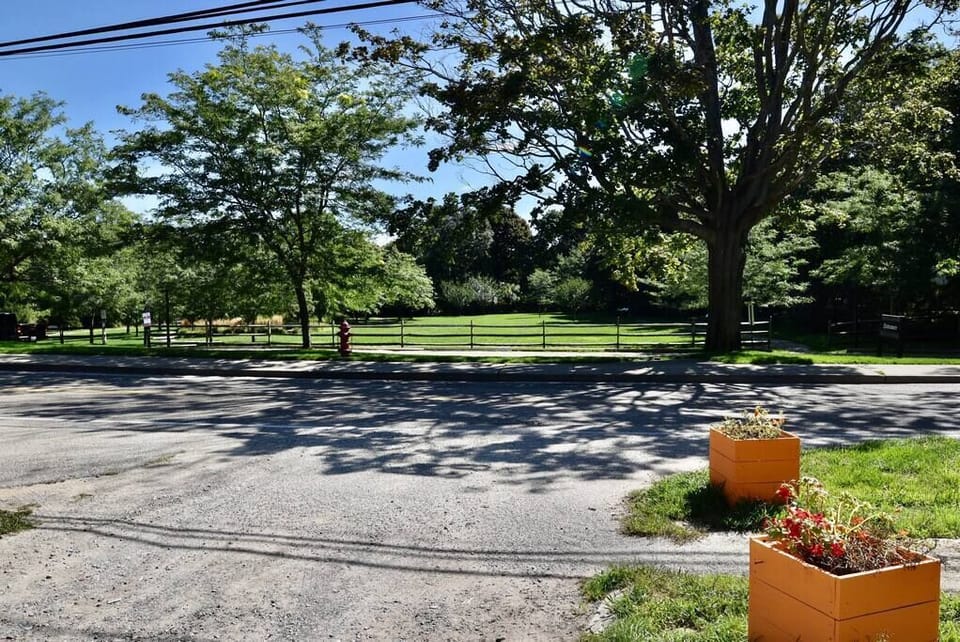 Nice neighborhood, park across street