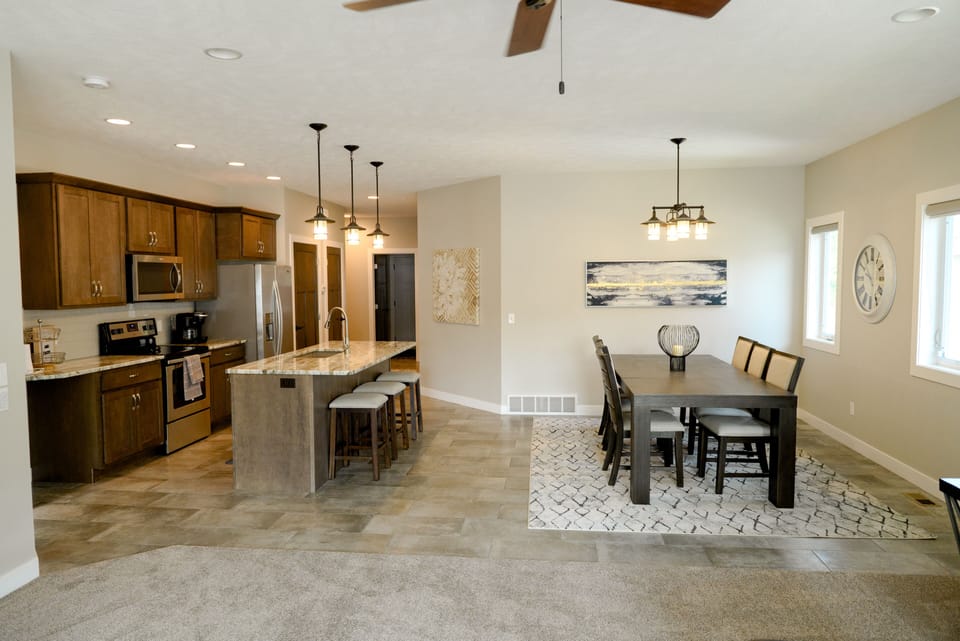 view of kitchen and dining 