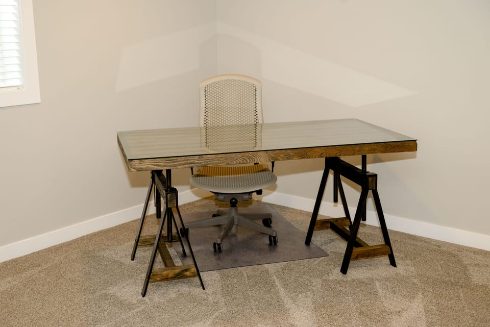 Desk in basement