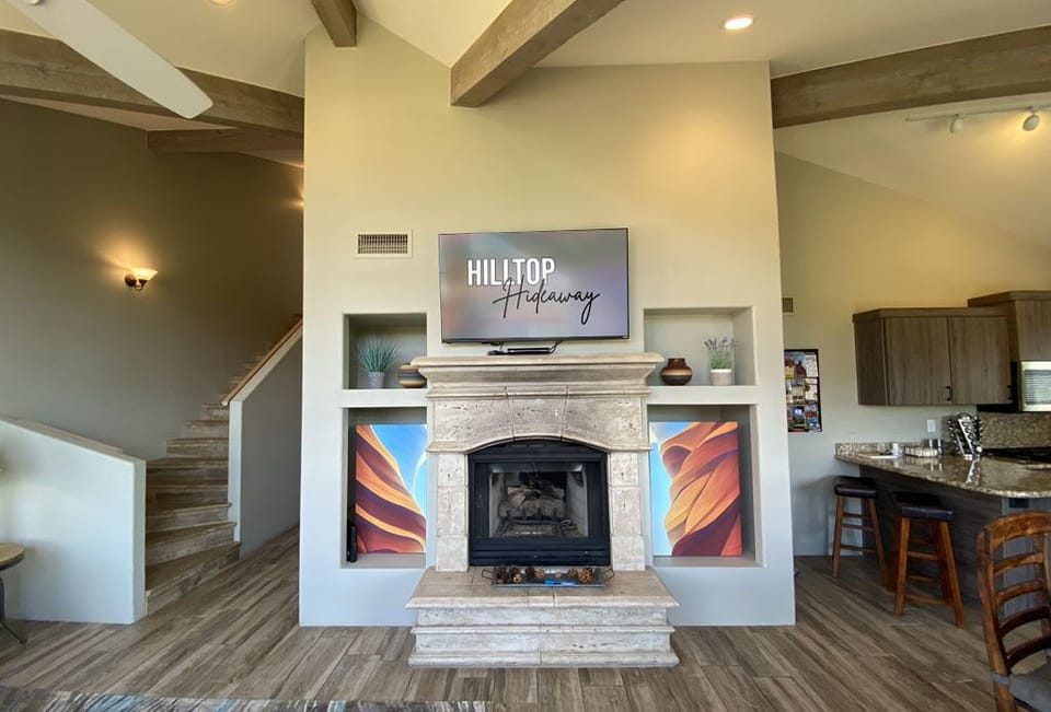Gas fireplace & tv