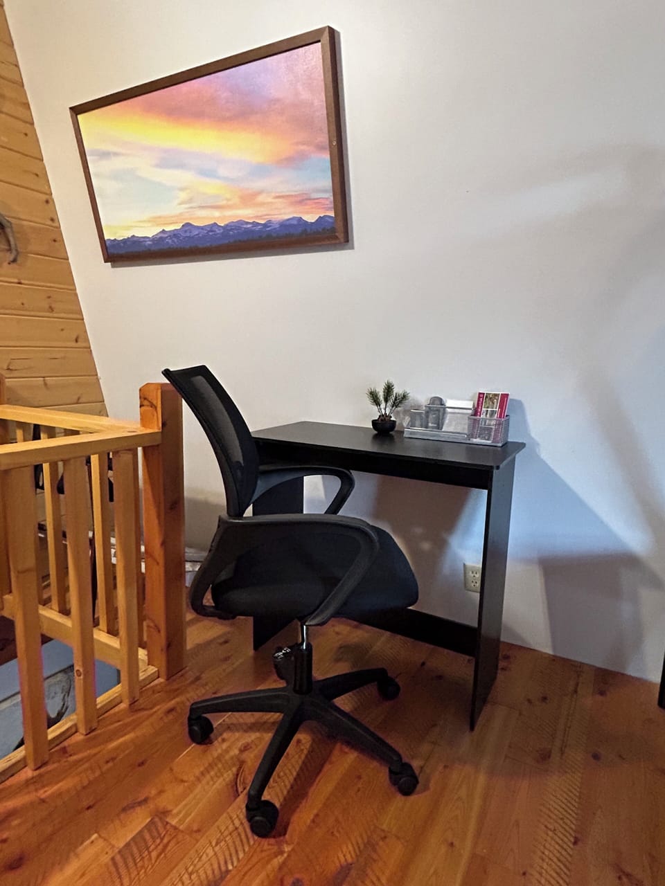 Study area in loft upstairs.