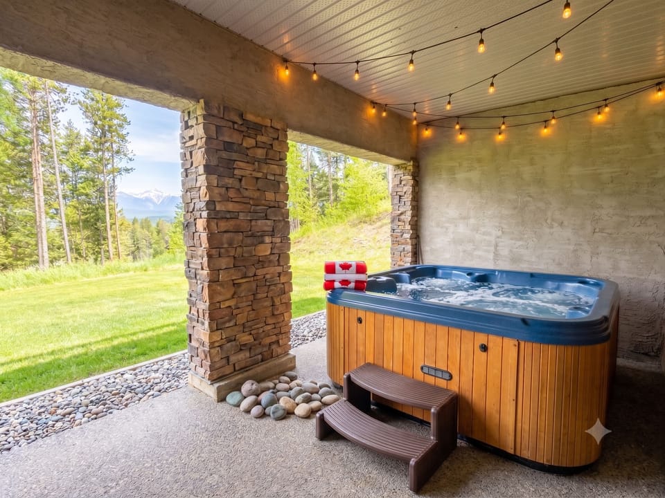 Private hot tub on the lower-level ski-in/ski-out deck.