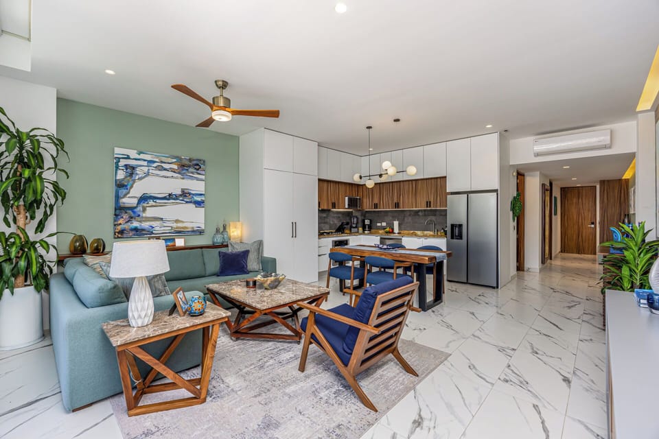 Living Room — Comfortable and stylish living room with smart TV and panoramic view