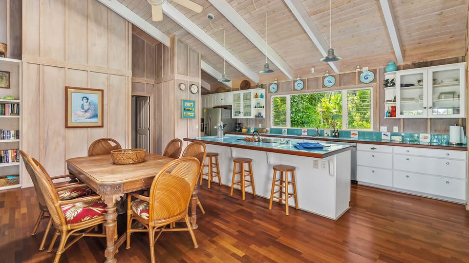 Noho Kai at Anini Beach - Dining Area & Kitchen - Parrish Kauai