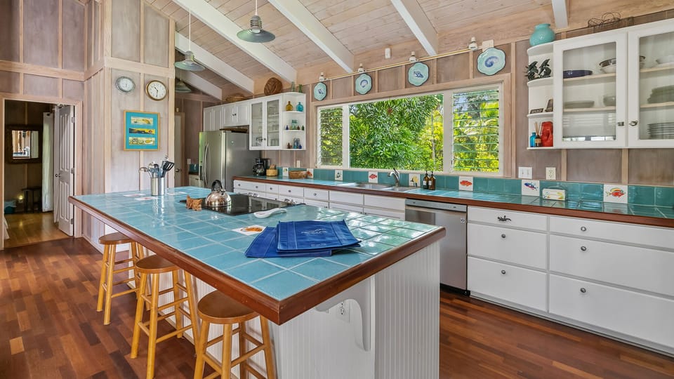 Noho Kai at Anini Beach - Kitchen & Breakfast Bar - Parrish Kauai