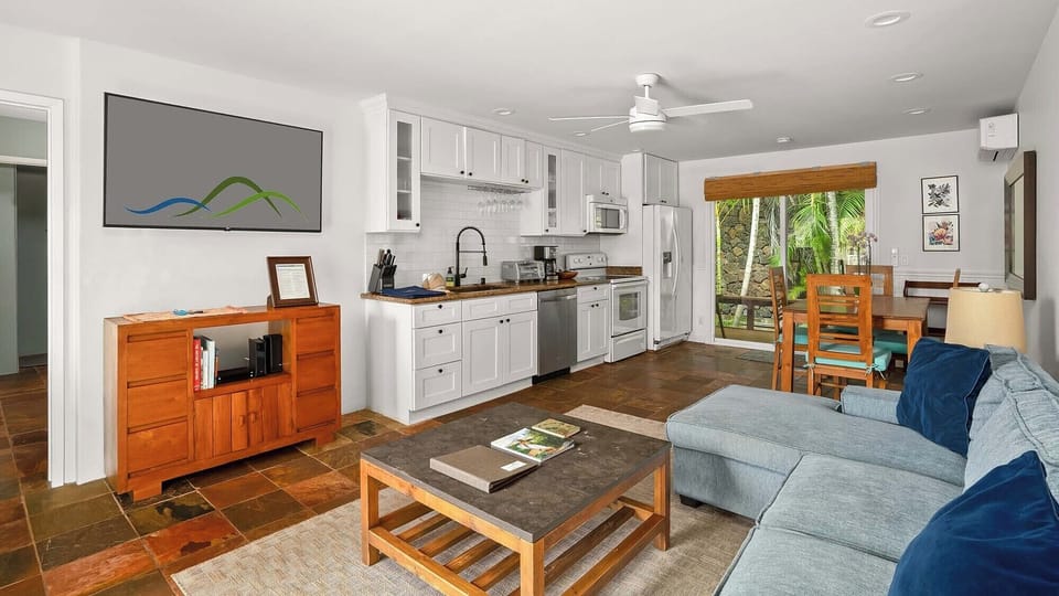 Sugar Mill Cottages #2 - Living Great Room & Lanai - Parrish Kauai