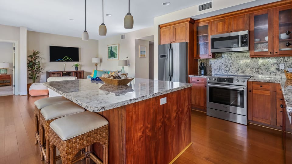 Pili Mai Resort at Poipu #02A - Fully Equipped Kitchen & Breakfast Bar - Parrish Kauai
