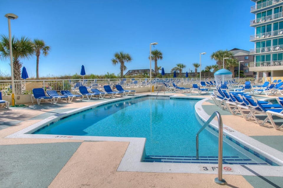 Take an early morning swim in the sparkling pool.