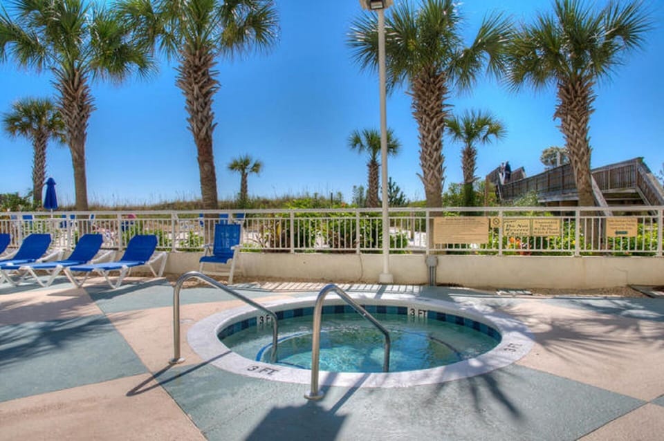 Soak in the hot tub after a day of golf.