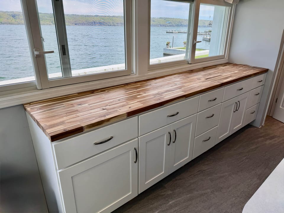 New cabinets with 10 ft. butcherblock