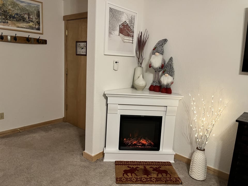 Fireplace and winter lights