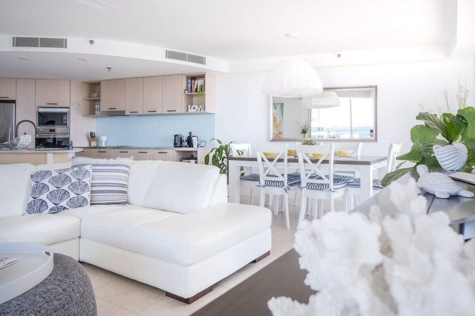 The open plan living space.