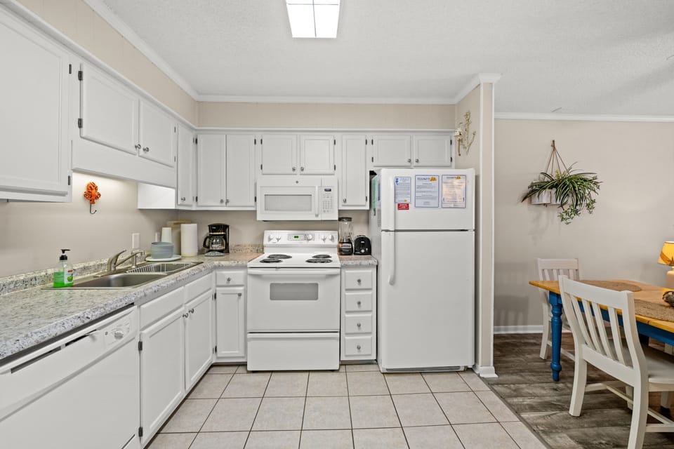 A fully stocked kitchen makes meal preparation a breeze.