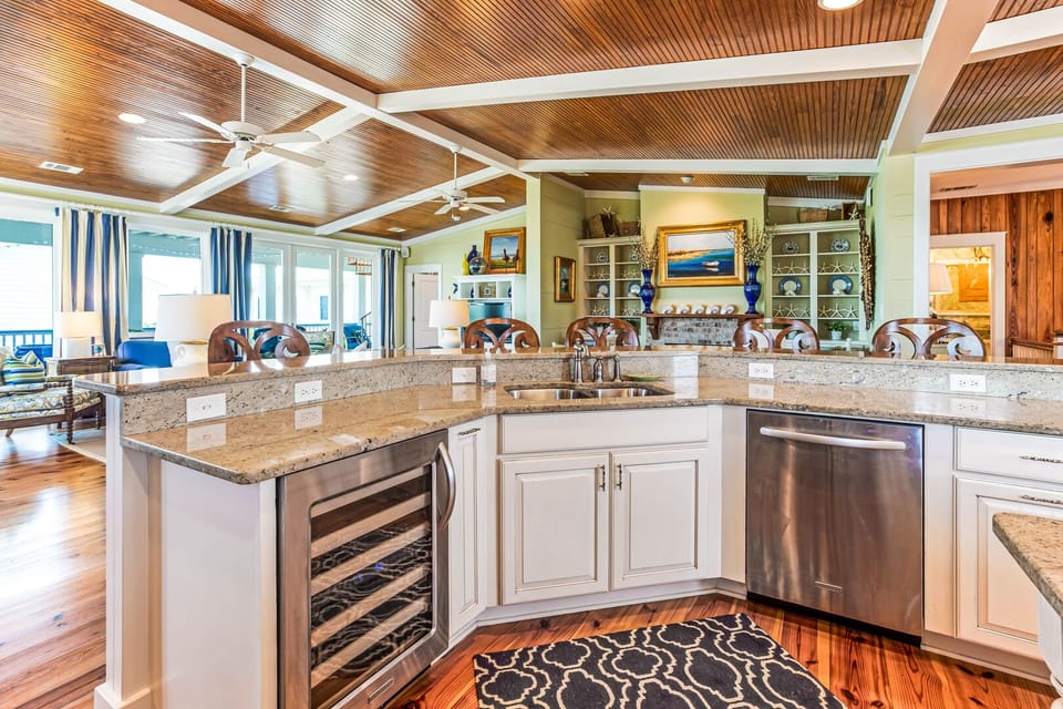 Large kitchen on the top floor
