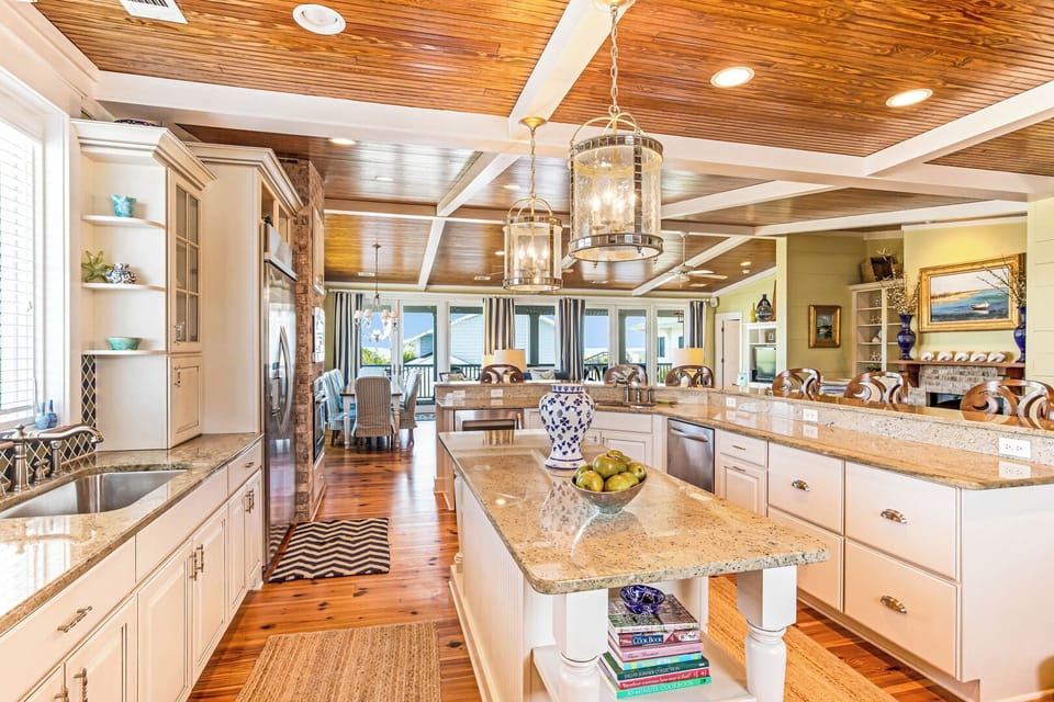 Large kitchen on the top floor