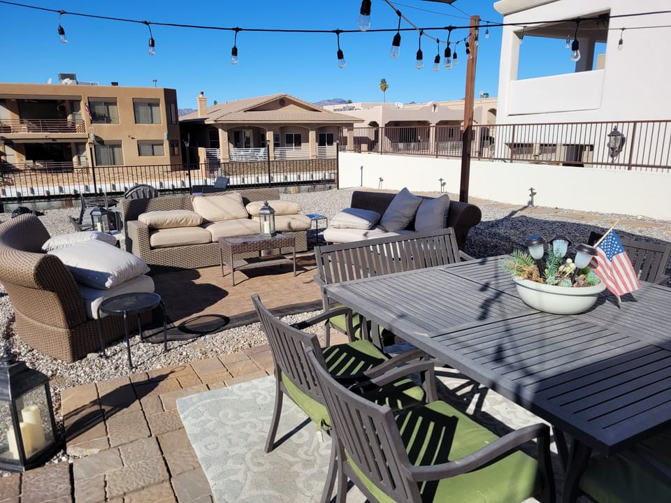 Back Patio with Bistro Lights