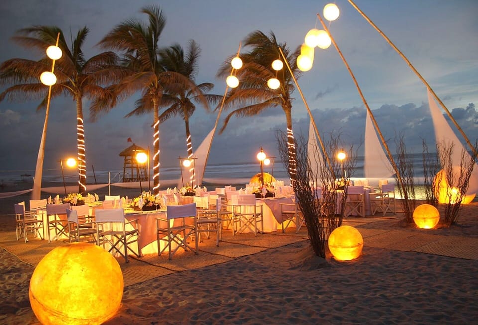 Outdoor banquet area