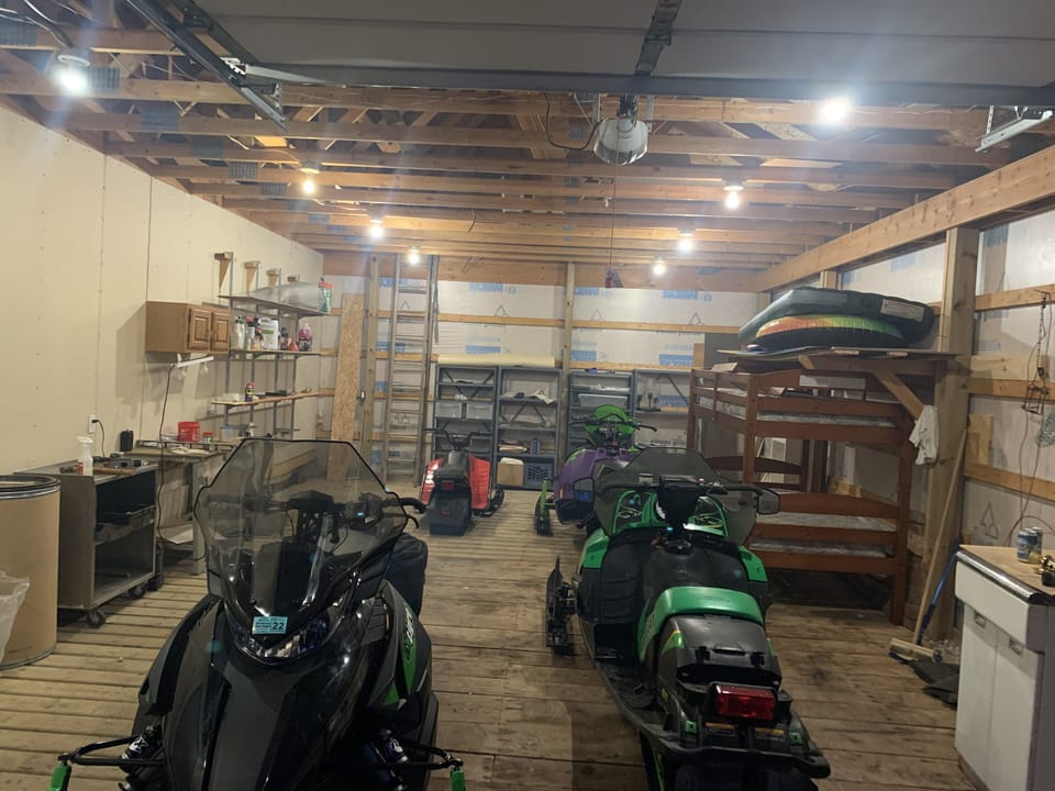 You have access to the garage for sleds! (Snowmobiles are not available to rent)