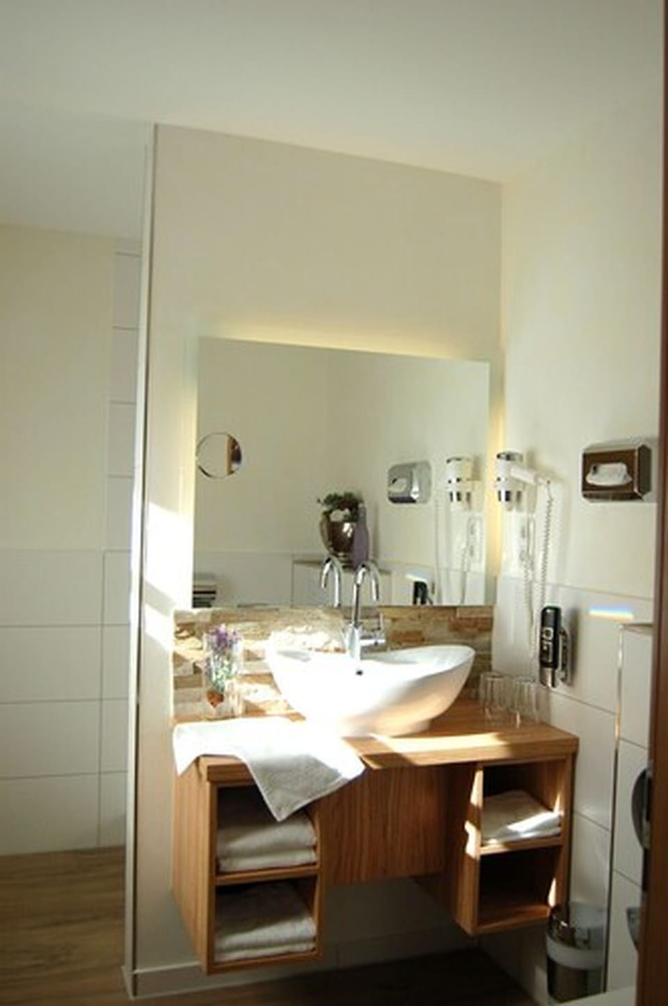 Free toiletries, hair dryer, towels