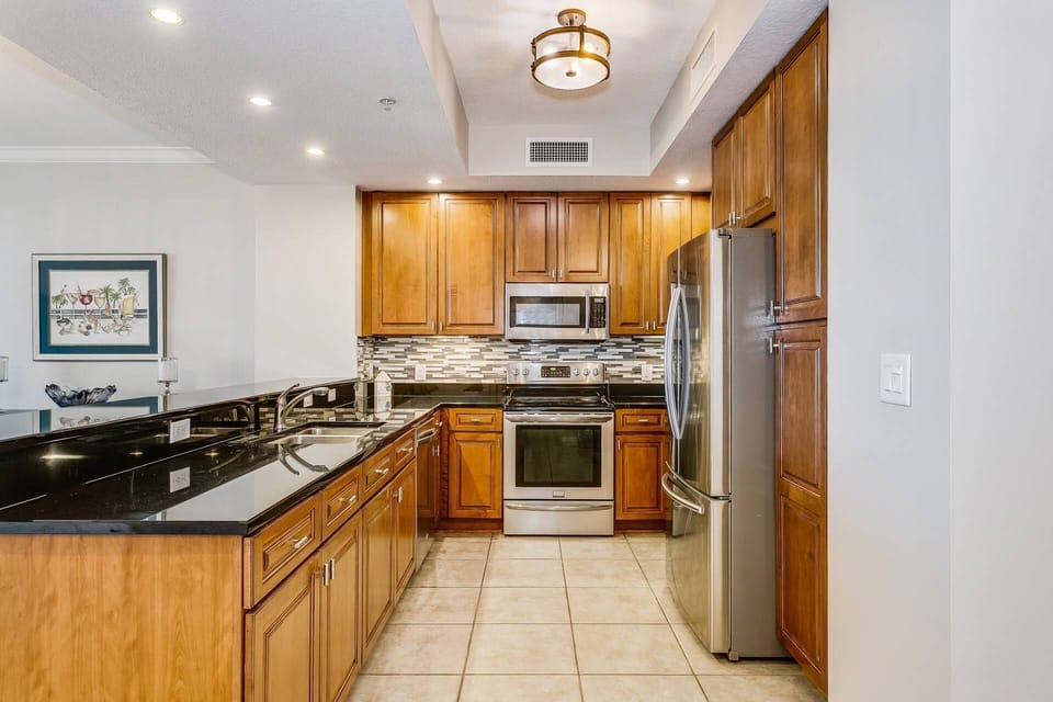 Plenty of counter space for meal preparation