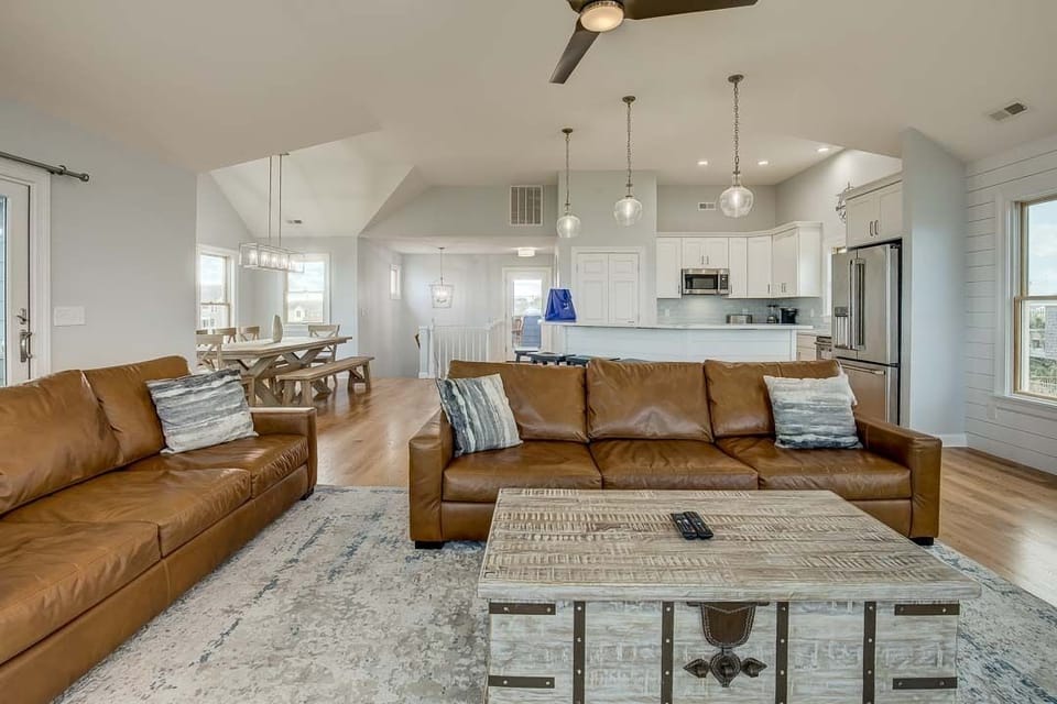 Top-Level Living Room with Deck Access