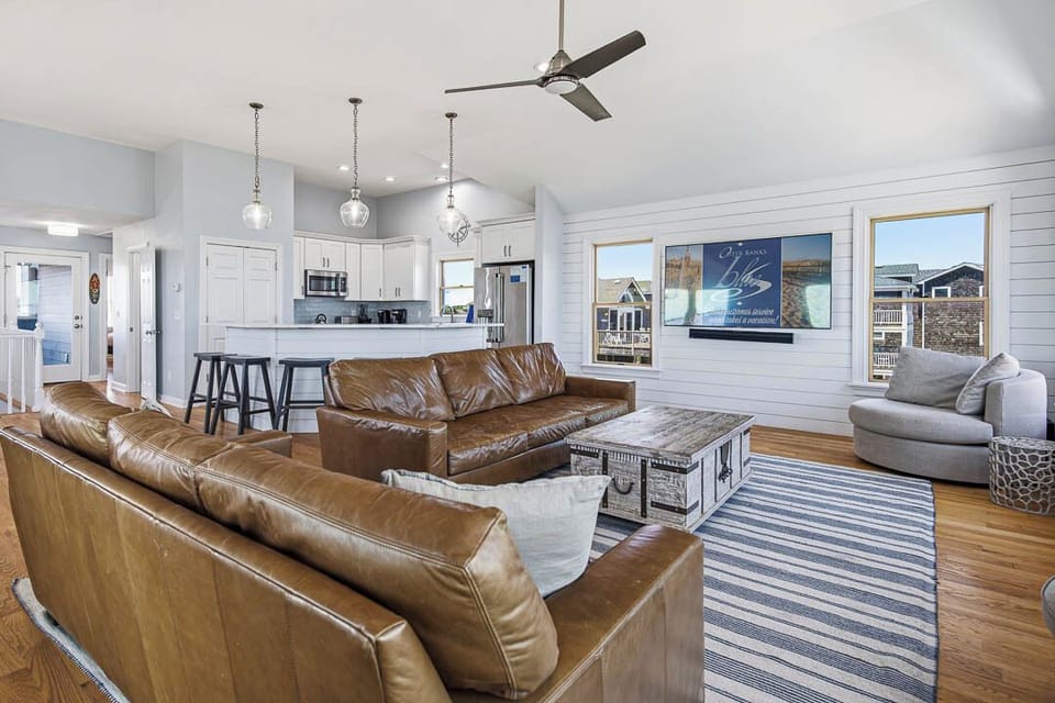 Top-Level Living Room with Deck Access
