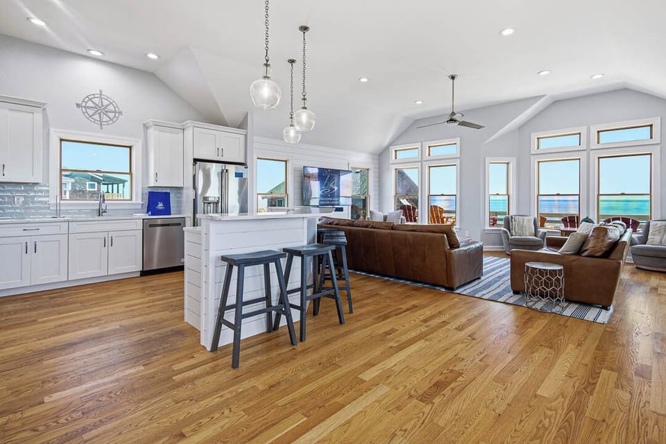Top-Level Living Room with Deck Access