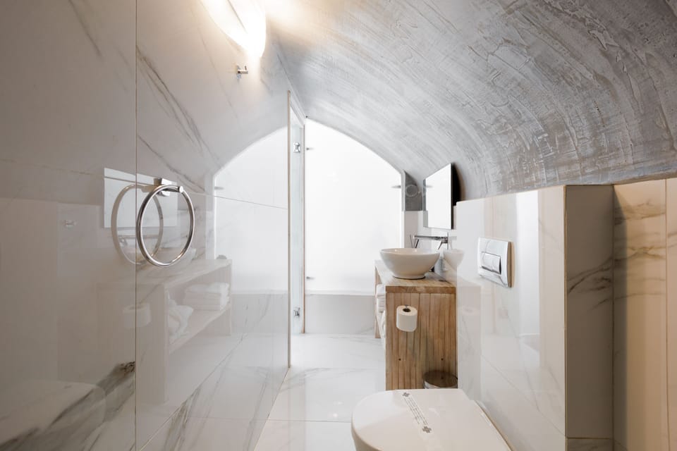 Deluxe Pool Suite | Bathroom | Shower, rainfall showerhead, hair dryer, bathrobes