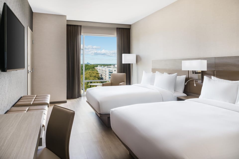 In-room safe, desk, laptop workspace, blackout drapes