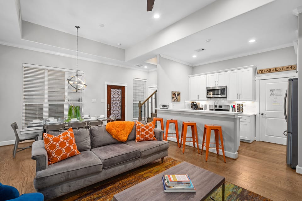 Lots of natural light is let into the space. Gather for connection and have fun.