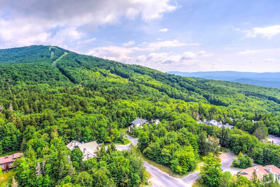 Walk to Chair Lift at Bromley Mountain Ski Resort