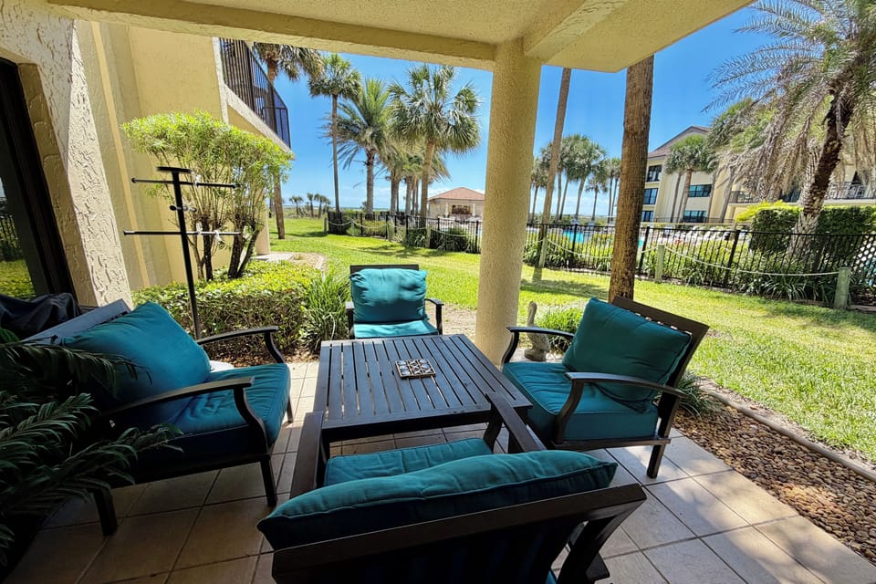 ocean side view/poolside patio