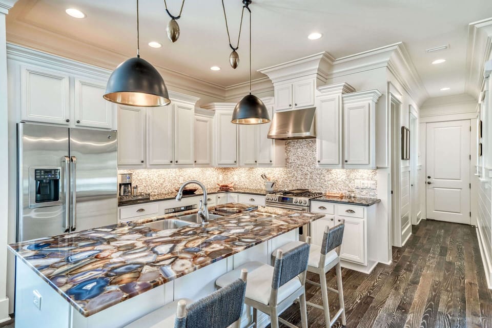 Incredible kitchen is well stocked for meal prep